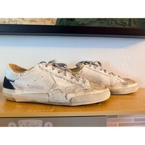 Golden Goose Super-Star Penstar White Canvas Distressed Sneakers White Men 40 EU